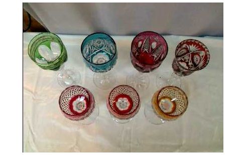 GLAS 7-TLG FARBIG GESCHLIFFEN