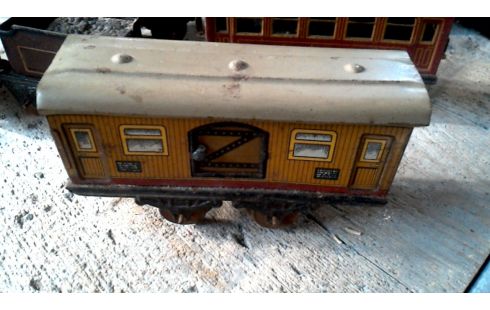 JOUET ANCIEN, , TRAINS FER BLANC