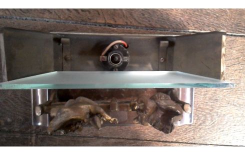 TAFELLAMP OUD MESSING