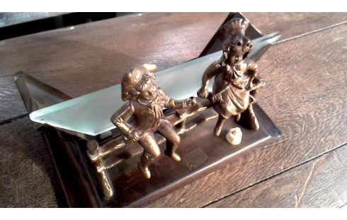 TAFELLAMP OUD MESSING