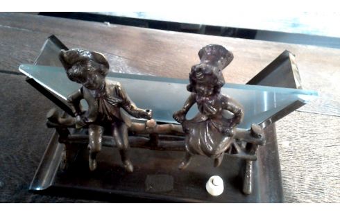 TAFELLAMP OUD MESSING