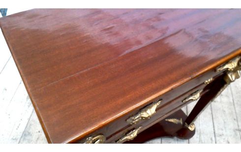 CHIFFONNIER EMPIRE RONCE D'ACAJOU 3 TIROIRS