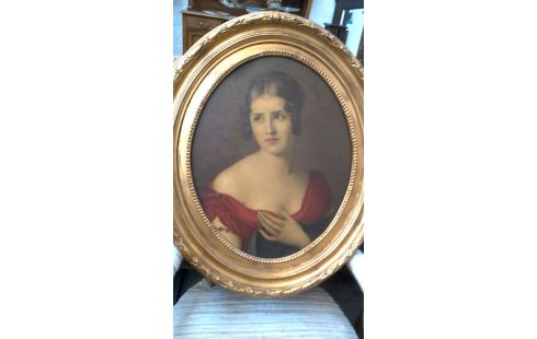 REPRODUCCIÓN OVALADO MUJER, , MARCO DORADO