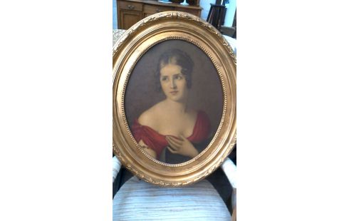 REPRODUCCIÓN OVALADO MUJER, , MARCO DORADO