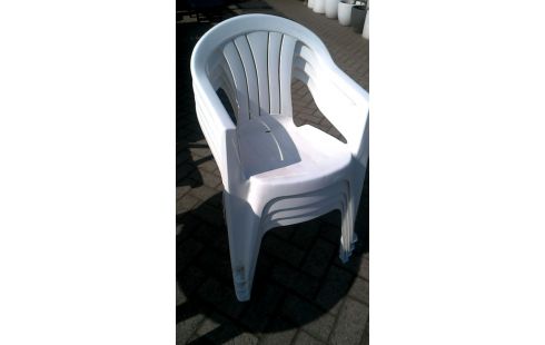 CHAISE DE JARDIN PVC BLANCHE LOT DE 4