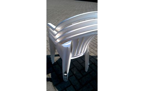 CHAISE DE JARDIN PVC BLANCHE LOT DE 4