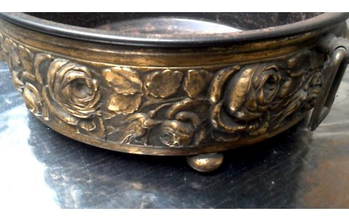 BLOEMBAK ROND ART DECO KOPER