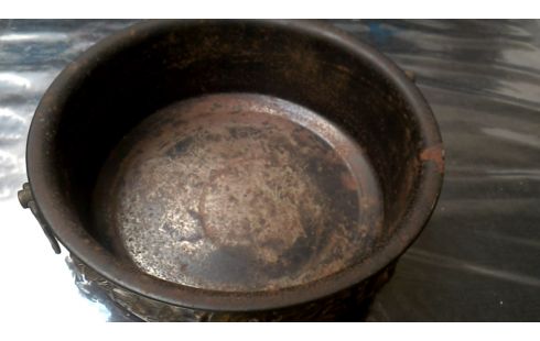 BLOEMBAK ROND ART DECO KOPER