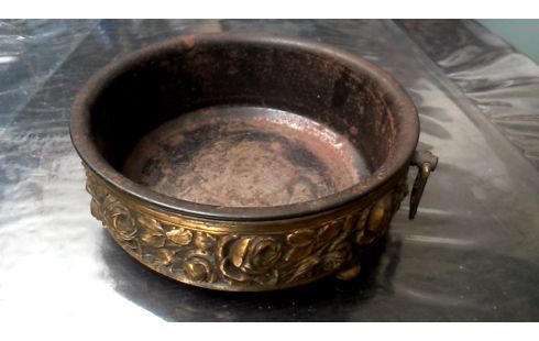 BLOEMBAK ROND ART DECO KOPER