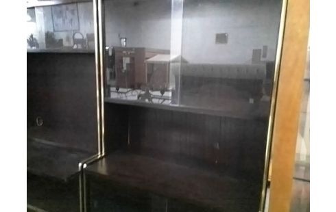 BIBLIOTHEQUE AVEC PORTES VITREES (EN L'ETAT)