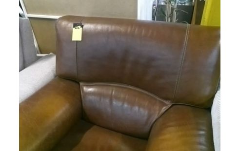 FAUTEUIL CUIR MARRON