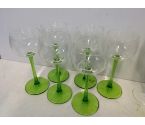 LOT DE 6 VERRES PIEDS VERTS