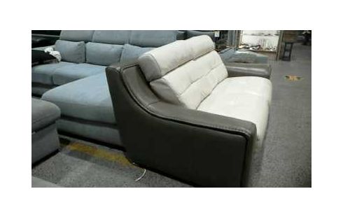 CANAPE CUIR BICOLORE 