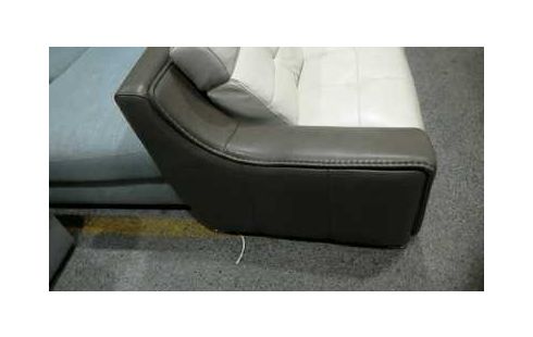 CANAPE CUIR BICOLORE 