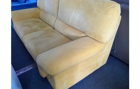 CANAPE 2P TISSU JAUNE