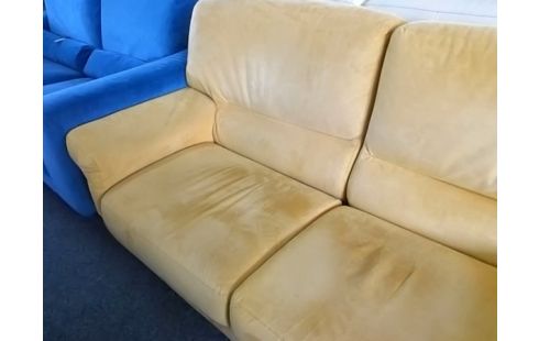 CANAPE 2P TISSU JAUNE