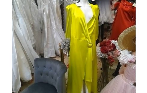 ROBE DE SOIREE VERTE JAUNE ORENELY