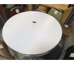 TABLE RONDE FROMICA BLANC PIED CENTRAL - ANNEE 70