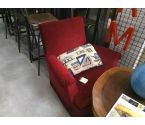 FAUTEUIL VELOURS ROUGE - ANCIEN