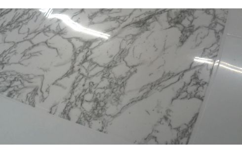 TABLE DE JARDIN BLANCHE PVC MARBRE, , DECORATION