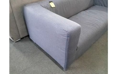 CANAPE 2P TISSU GRIS BLEU