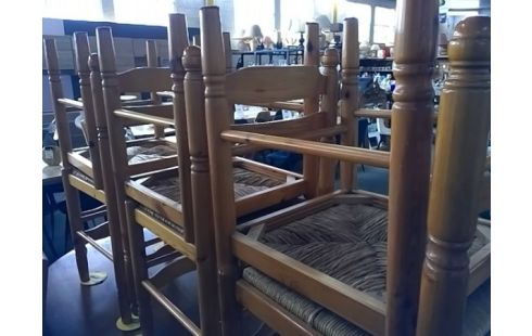 LOT DE 6 CHAISES PAILLEES