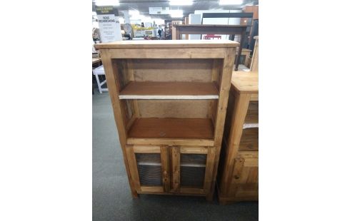 BIBLIOTHEQUE 2 PORTES GRILLAGE SAPIN