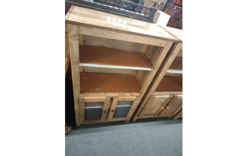 BIBLIOTHEQUE SAPIN 2 PORTES GRILLAGE