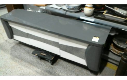 MEUBLE TV LAQUE BLANC ET GRIS