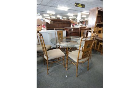 TABLE 6 CHAISES STYLE BAMBOU