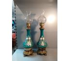 LAMPE PORCELAINE ET BRONZE LA PAIRE