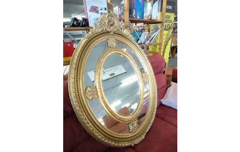 MIROIR PARE CLOSE OVALE BOIS DORÉ
