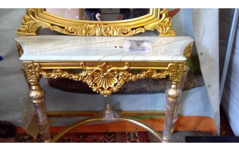 CONSOLE DOREE  + MIROIR