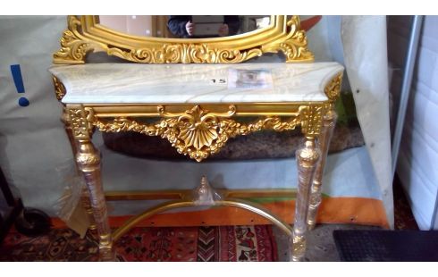 CONSOLE DOREE  + MIROIR