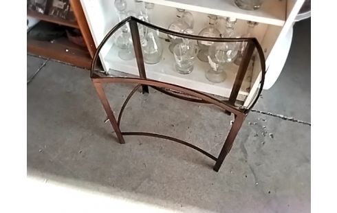 SELLETTE BOUT DE CANAPÉ MÉTAL/ VERRE