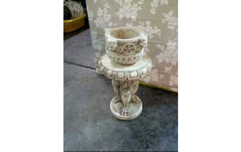 SÄULE-BLUMENTOPF-SET ANTIK.-STIL VERZIERT STEIN