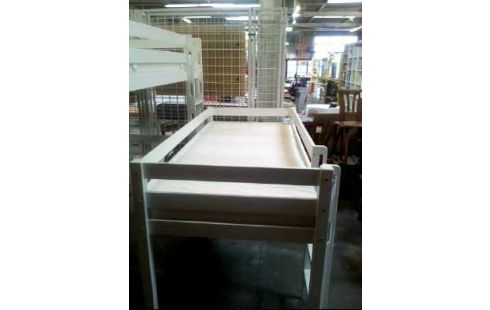 HOCHBETT 112CM HOLZ WEISS LEITER +MATRATZE