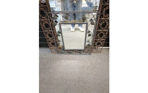 MIROIR METAL DECOR FEUILLE