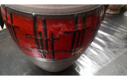 AIGUIERE VINTAGE BRUN GRIS MET ROUGE