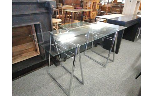 BUREAU VERRE+TRETEAUX
