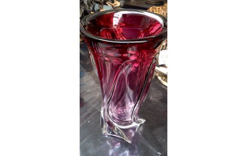 JARRÓN PASTA DE VIDRIO ROJO