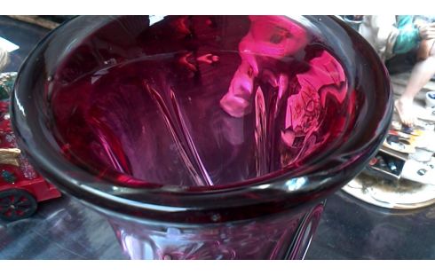 JARRÓN PASTA DE VIDRIO ROJO