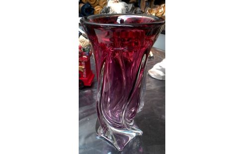 JARRÓN PASTA DE VIDRIO ROJO