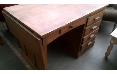 BUREAU ANCIEN A ABATTANTS 5 TIROIRS