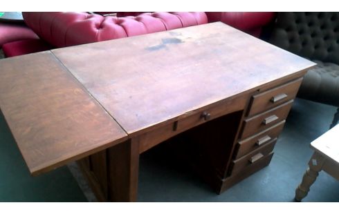 BUREAU ANCIEN A ABATTANTS 5 TIROIRS