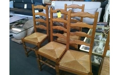 LOT DE 4 CHAISES PAILLEES