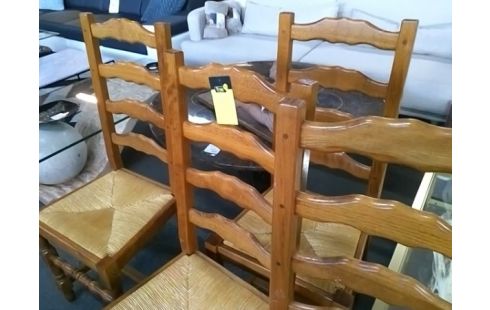 LOT DE 4 CHAISES PAILLEES