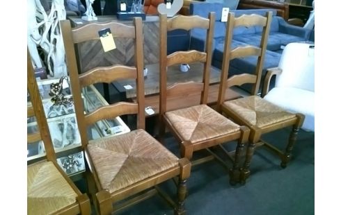 LOT DE 3 CHAISES PAILLEES