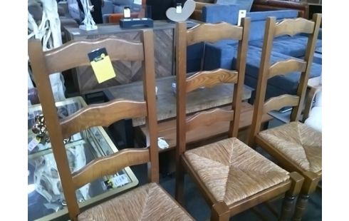 LOT DE 3 CHAISES PAILLEES