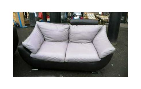 CANAPE 2PLACES CUIR  MAUVE CHOCOLAT